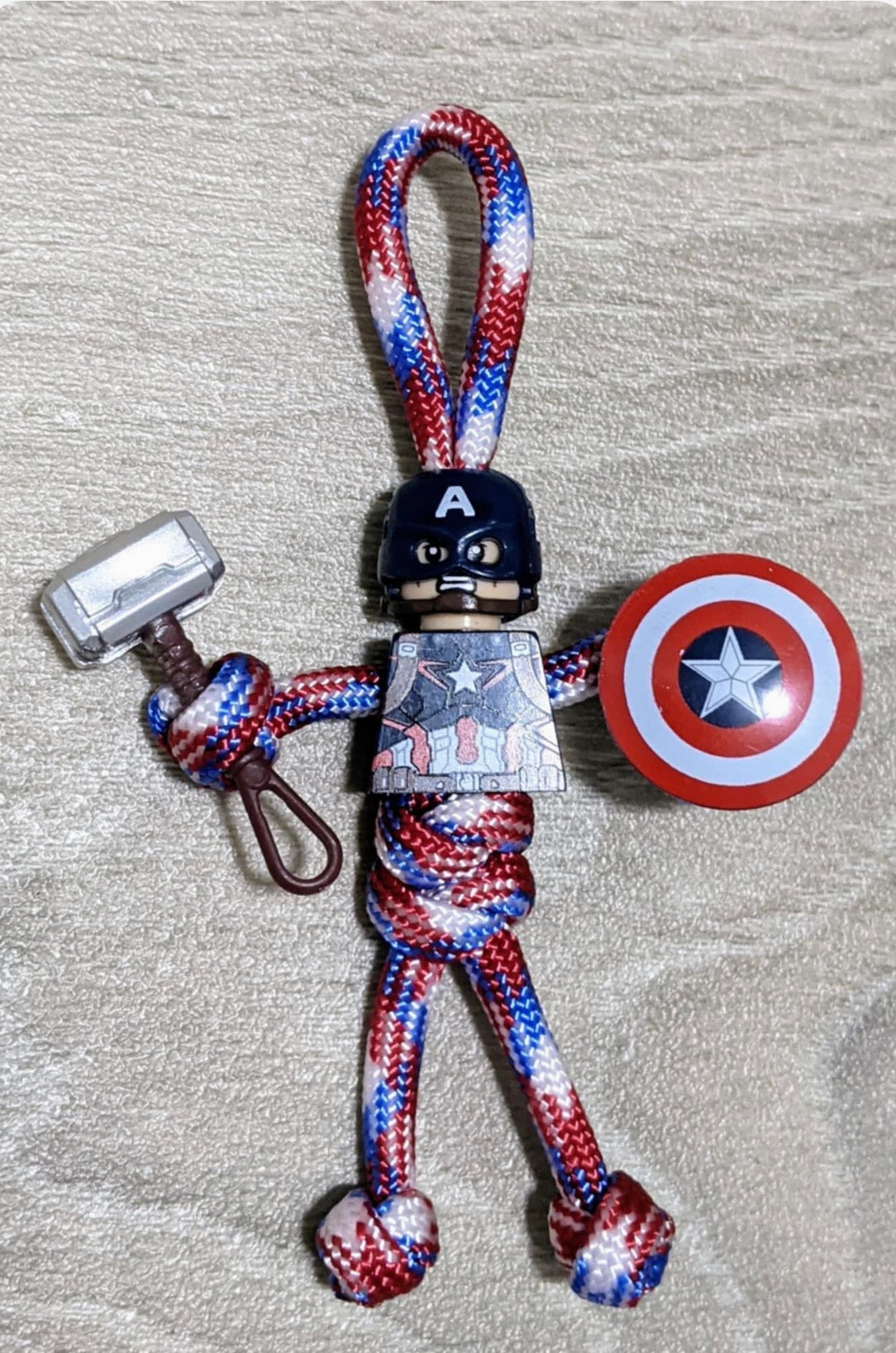Captain America Paracord Keyring