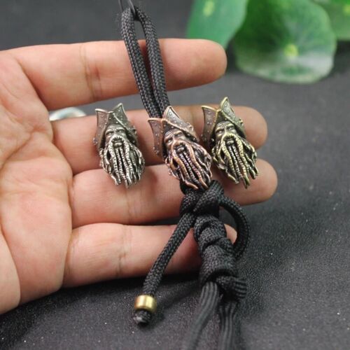 White Brass Pirates of the Caribbean Davy Jones Paracord Lanyard Beads Gallery Image 3