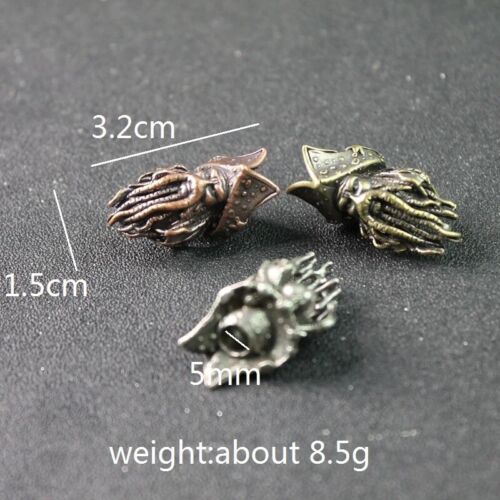 White Brass Pirates of the Caribbean Davy Jones Paracord Lanyard Beads Gallery Image 0