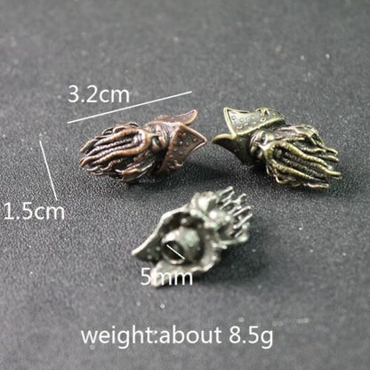 White Brass Pirates of the Caribbean Davy Jones Paracord Lanyard Beads Gallery Image 0