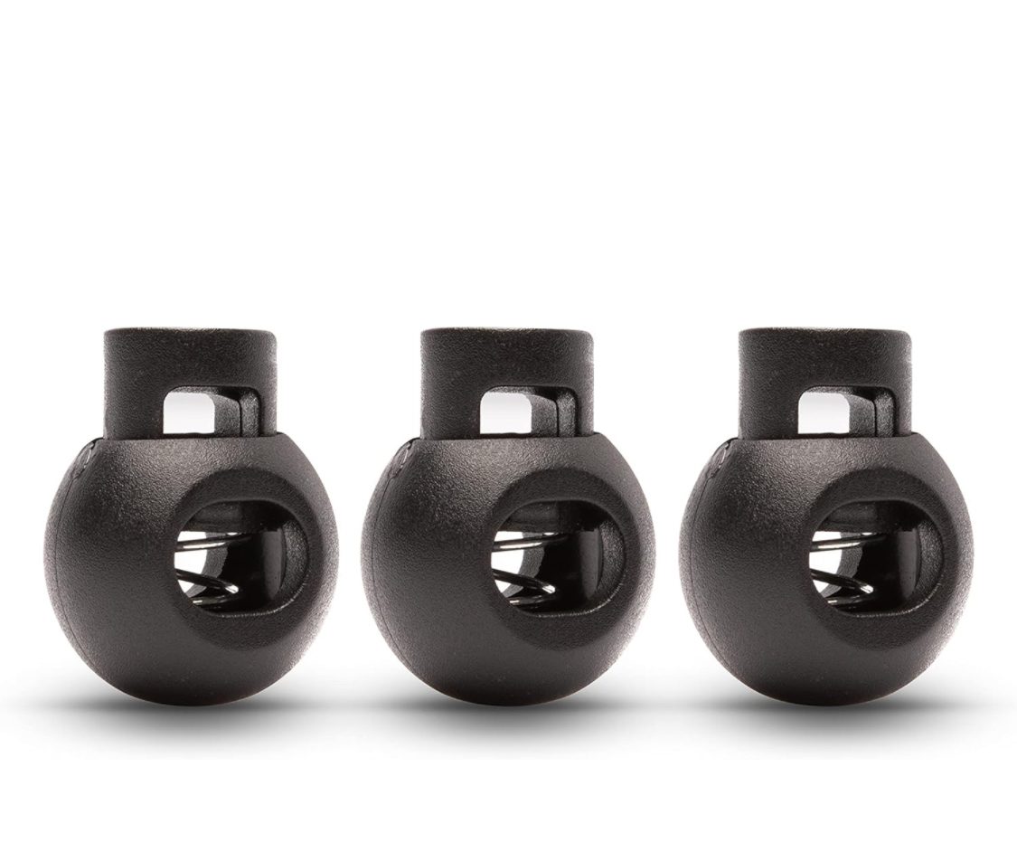 Single Hole Round Cord Locks Black with Spring Loaded Push Button ...