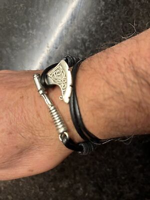 Viking Mens leather Bracelet Gallery Image 5