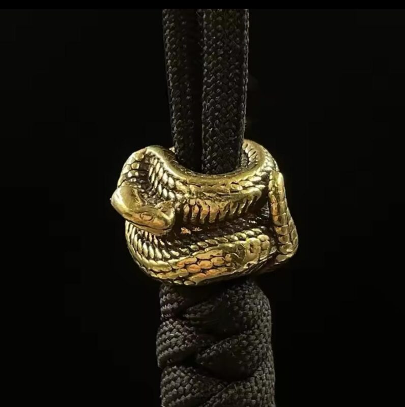 Snake Brass Rattlesnake Knife Bead